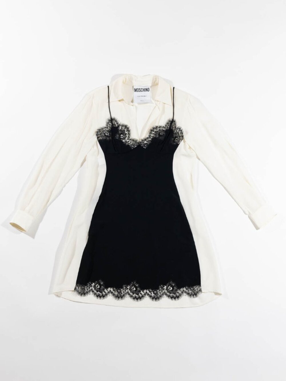 Moschino Couture Lace-Slip Illusion Dress
